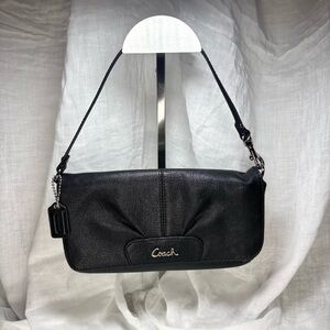 Coach Ashley Black Leather Wristlet Clutch Convertible to Shoulder Purse